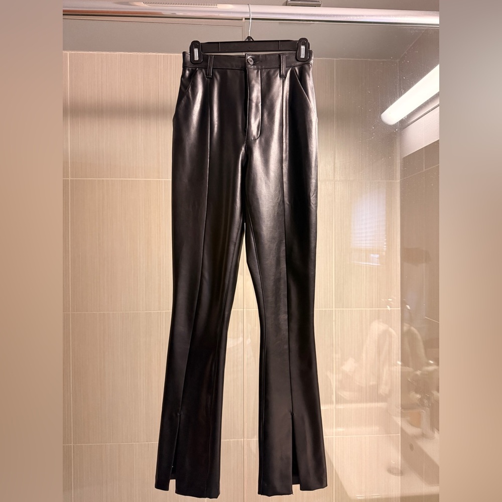 Abercrombie & Fitch Black Faux Leather The Skinny Ultra High-Rise Pants